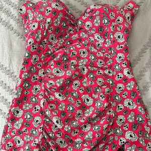 Torrid Red Skeleton Tankini Top